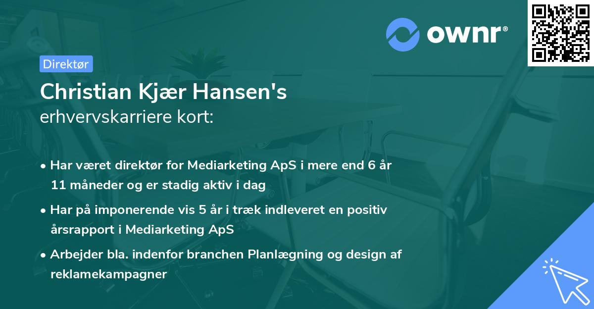 Christian Kjær Hansen's erhvervskarriere kort