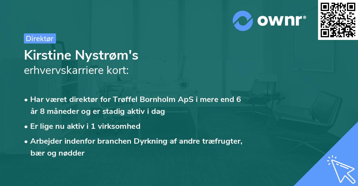 Kirstine Nystrøm's erhvervskarriere kort