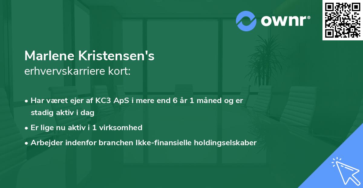 Marlene Kristensen's erhvervskarriere kort