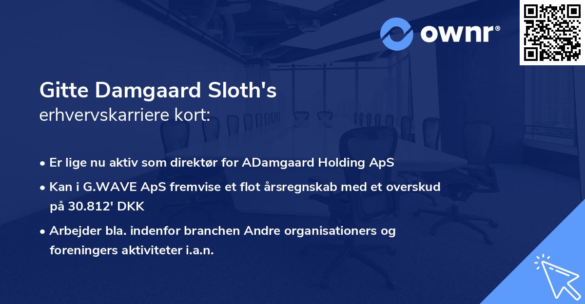 Gitte Damgaard Sloth's erhvervskarriere kort