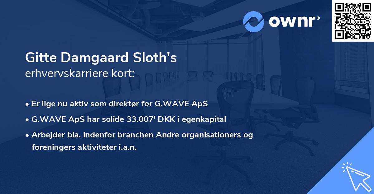 Gitte Damgaard Sloth's erhvervskarriere kort