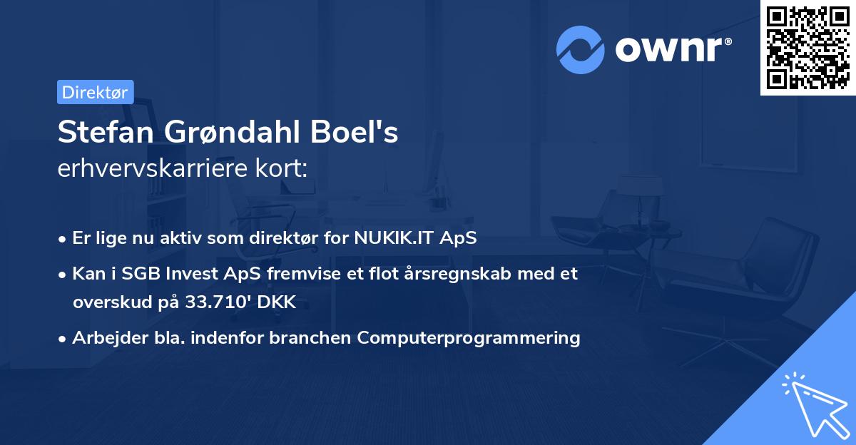 Stefan Grøndahl Boel's erhvervskarriere kort