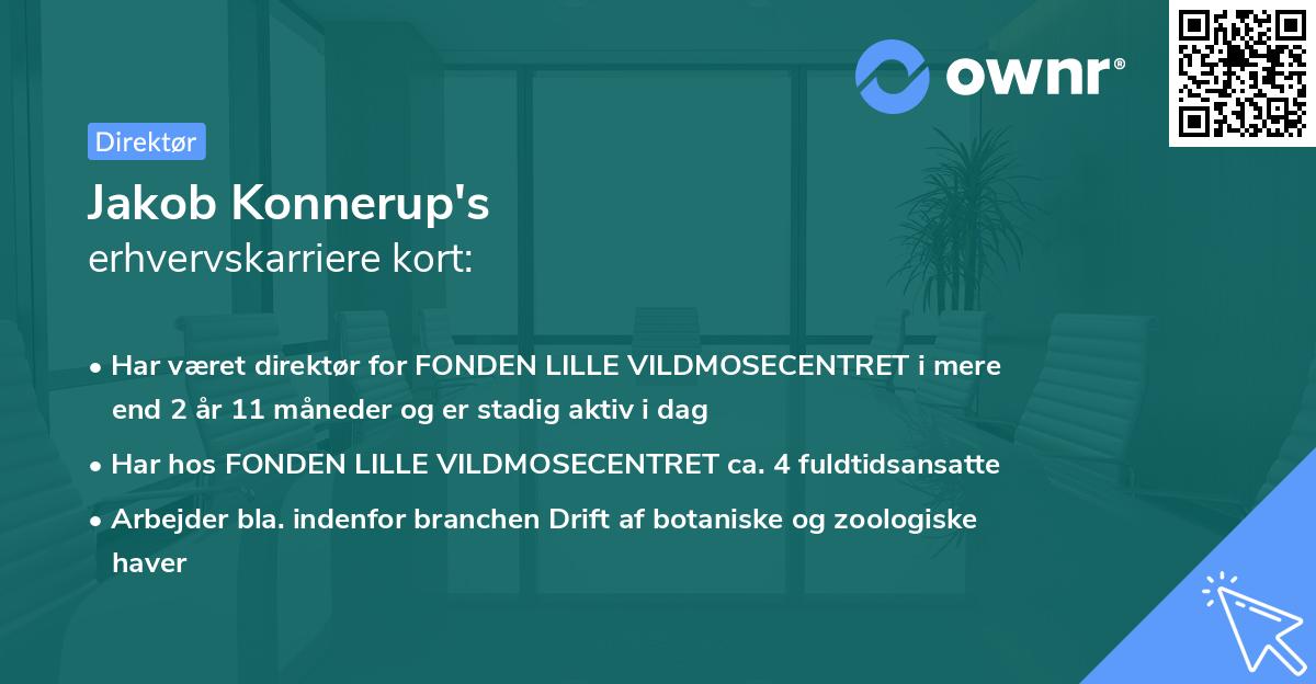 Jakob Konnerup's erhvervskarriere kort