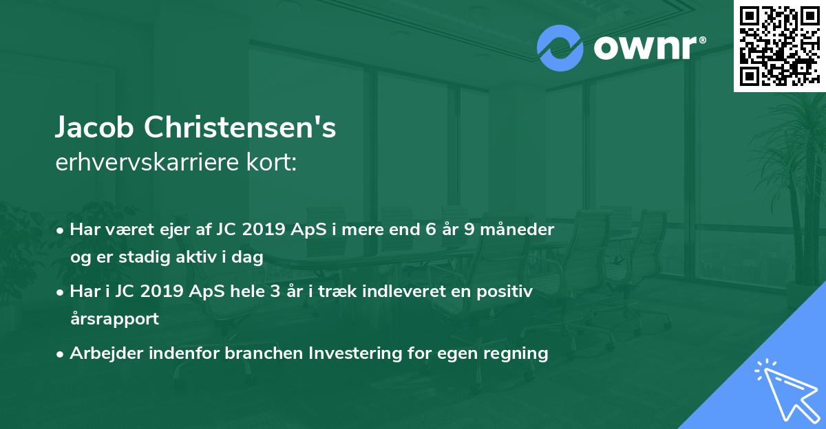 Jacob Christensen's erhvervskarriere kort