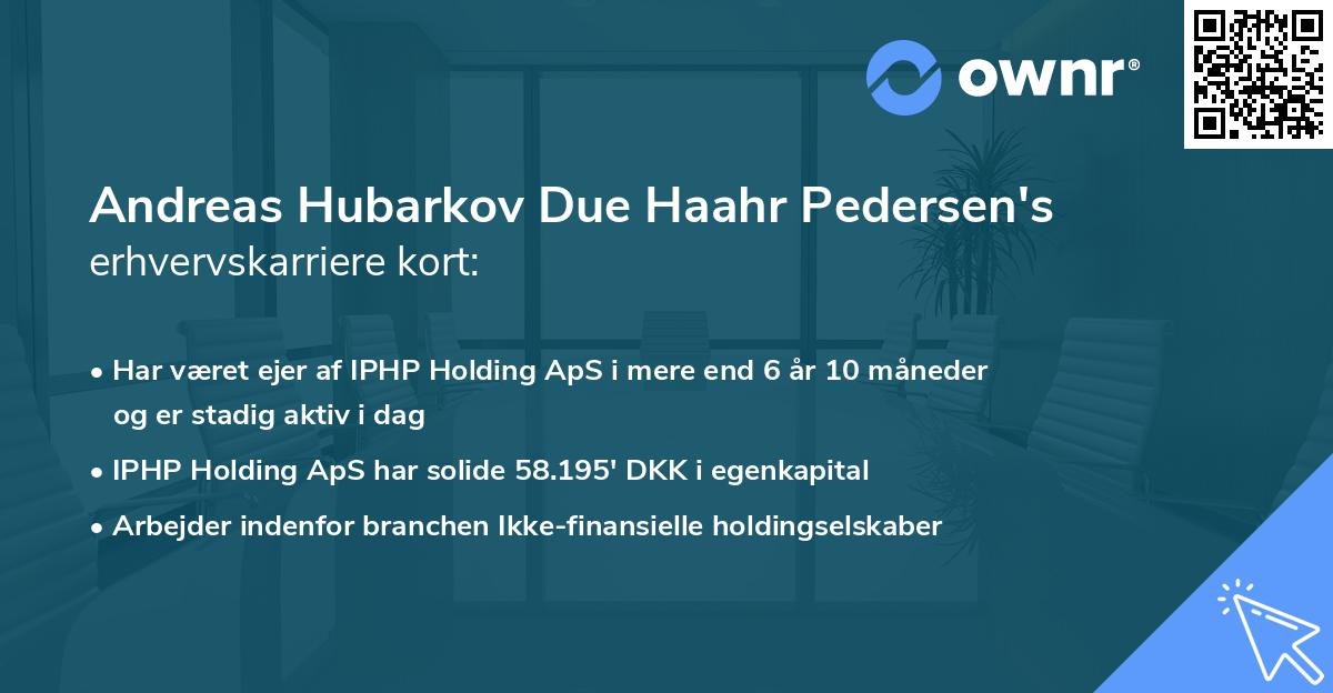 Andreas Hubarkov Due Haahr Pedersen's erhvervskarriere kort