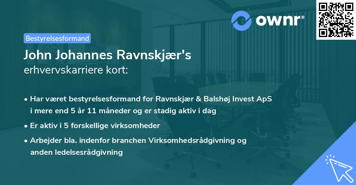 John Johannes Ravnskjær's erhvervskarriere kort