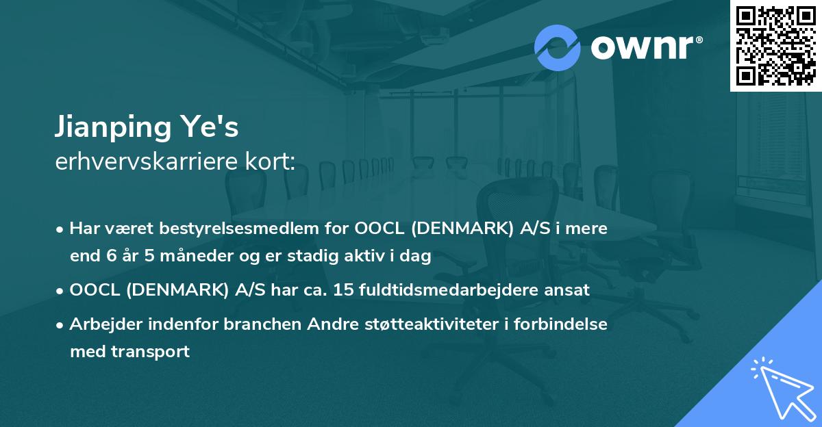 Jianping Ye's erhvervskarriere kort