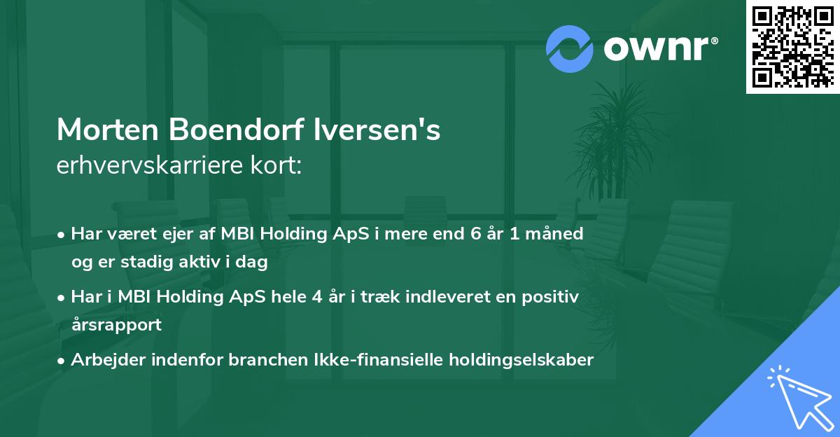 Morten Boendorf Iversen's erhvervskarriere kort
