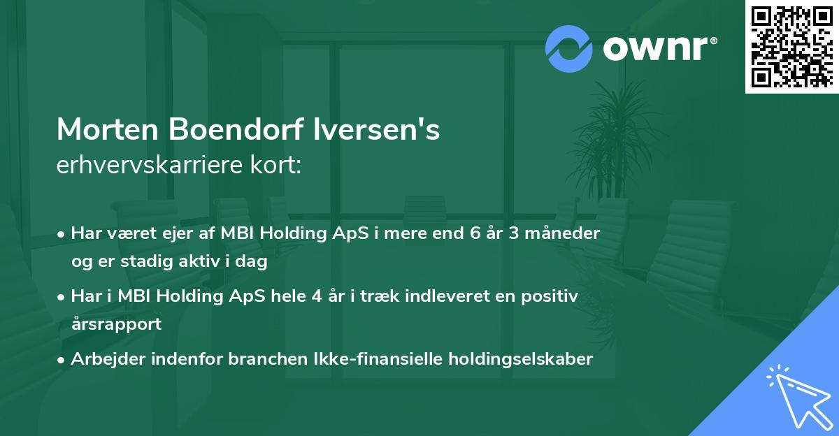 Morten Boendorf Iversen's erhvervskarriere kort