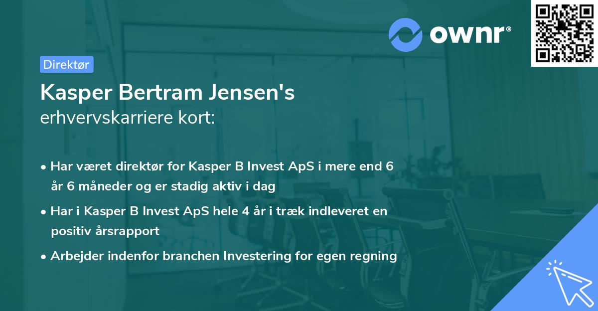 Kasper Bertram Jensen's erhvervskarriere kort