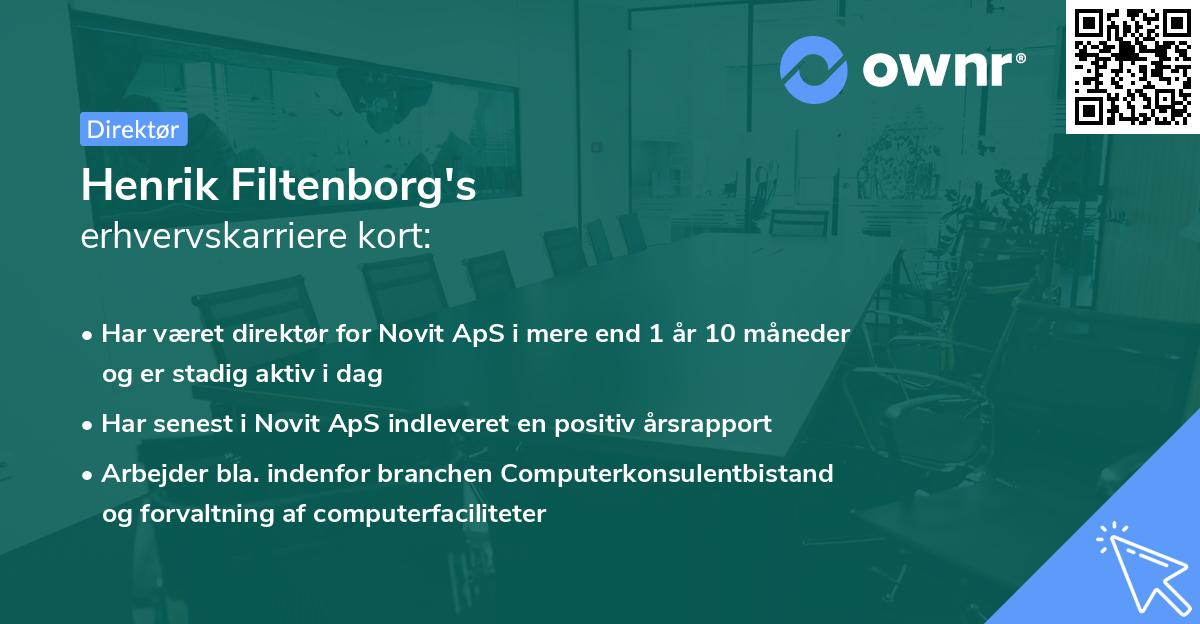Henrik Filtenborg's erhvervskarriere kort