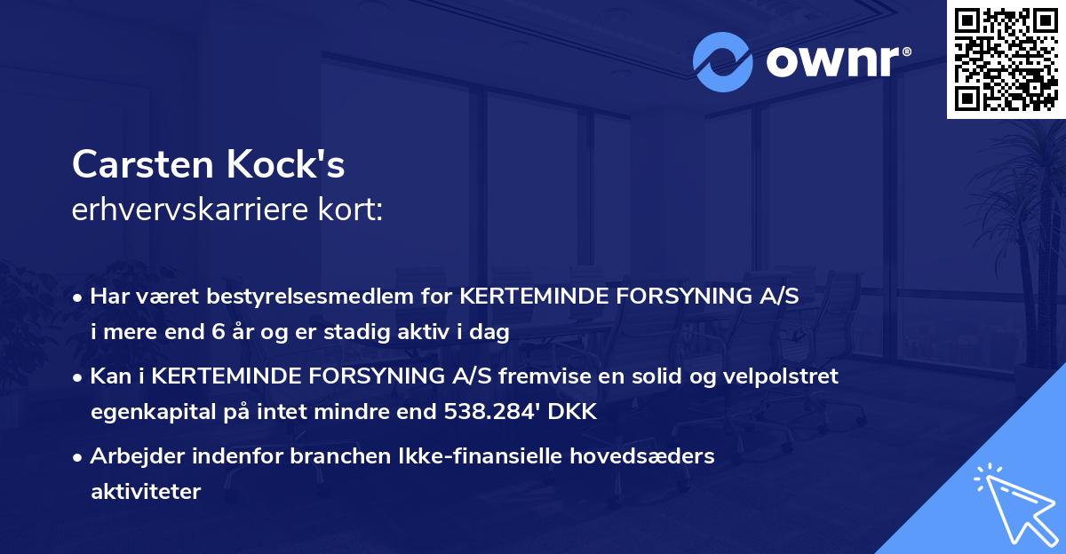 Carsten Kock's erhvervskarriere kort