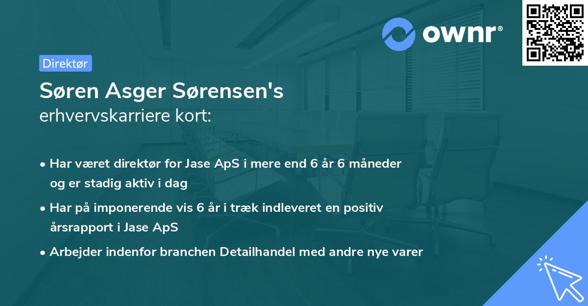 Søren Asger Sørensen's erhvervskarriere kort