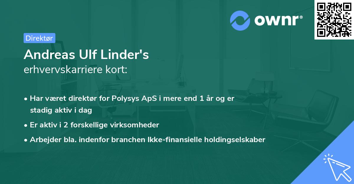 Andreas Ulf Linder's erhvervskarriere kort