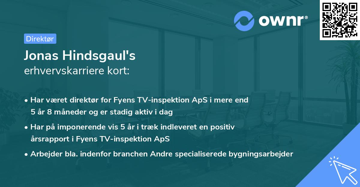 Jonas Hindsgaul's erhvervskarriere kort