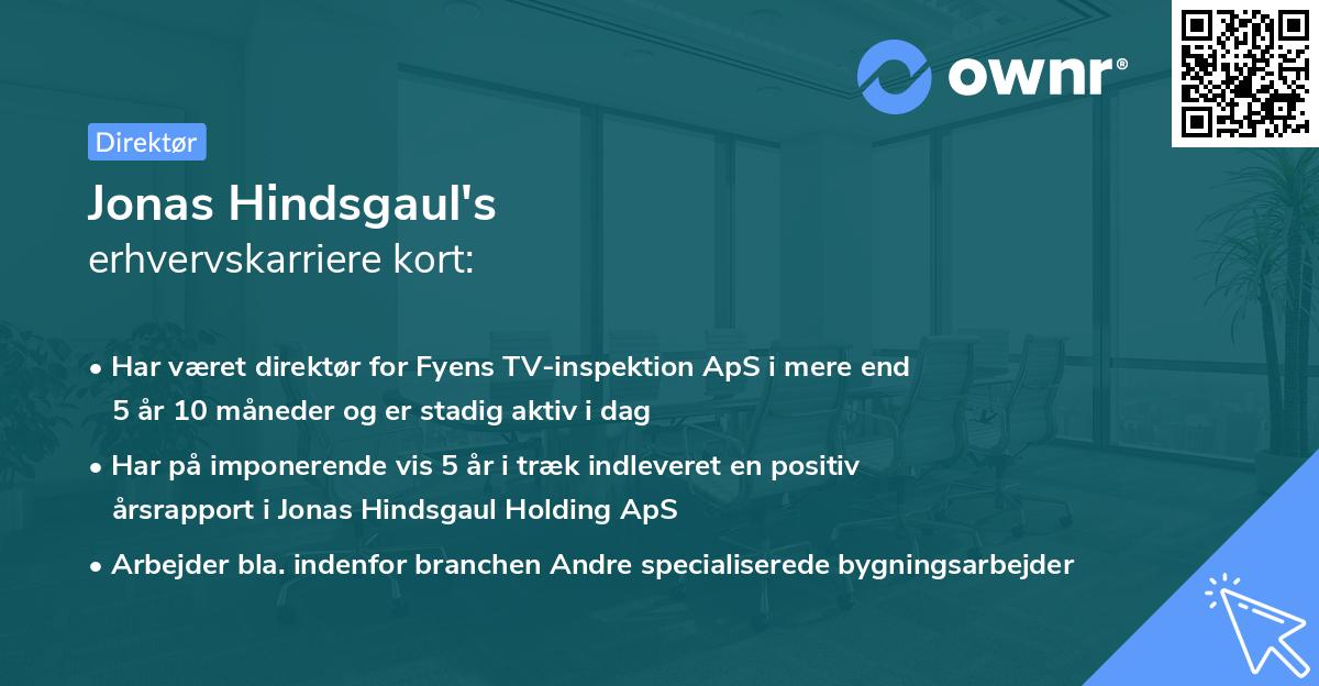 Jonas Hindsgaul's erhvervskarriere kort