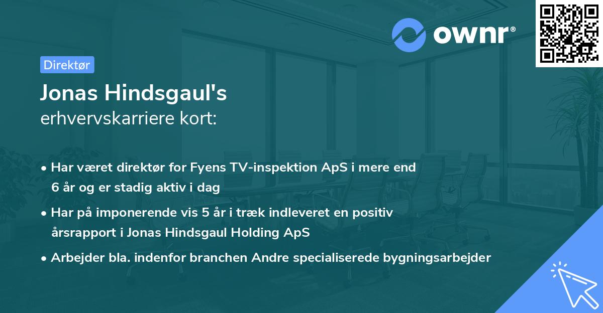 Jonas Hindsgaul's erhvervskarriere kort