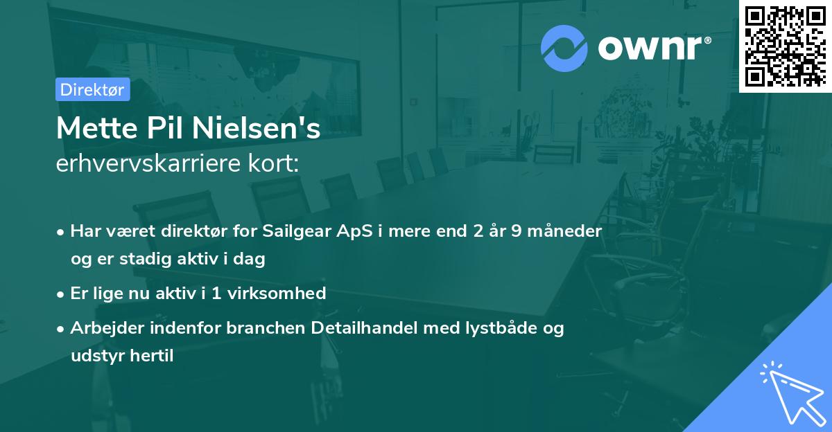 Mette Pil Nielsen's erhvervskarriere kort