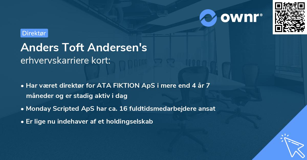 Anders Toft Andersen's erhvervskarriere kort