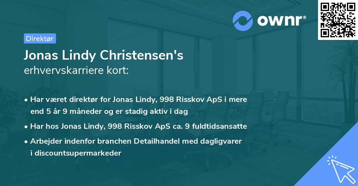 Jonas Lindy Christensen's erhvervskarriere kort