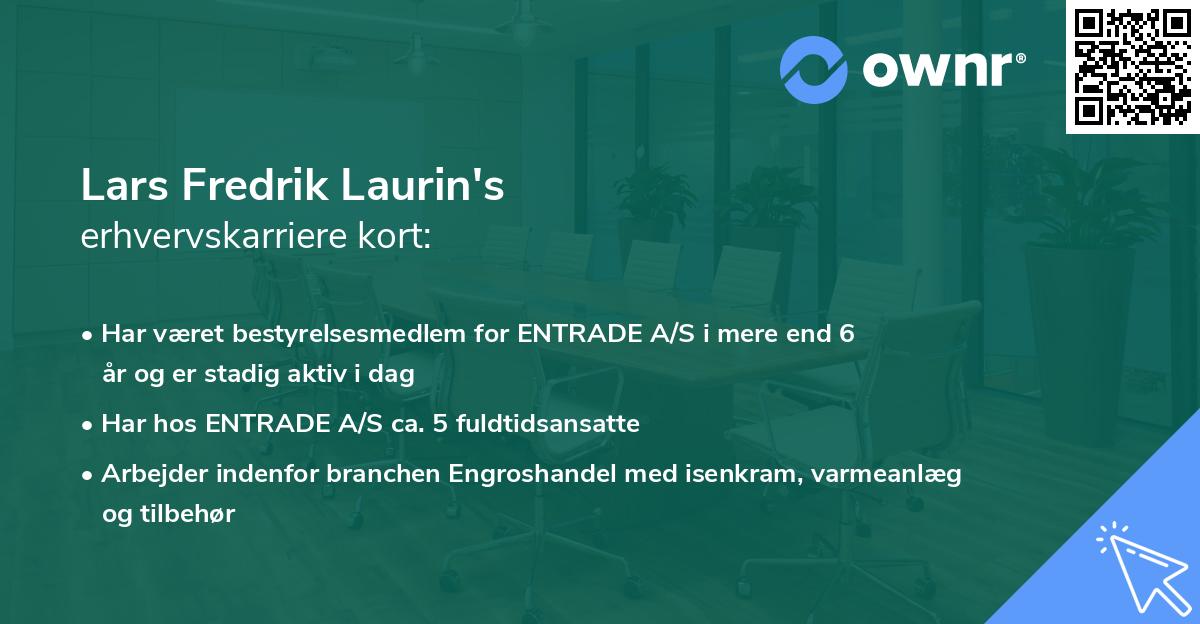 Lars Fredrik Laurin's erhvervskarriere kort