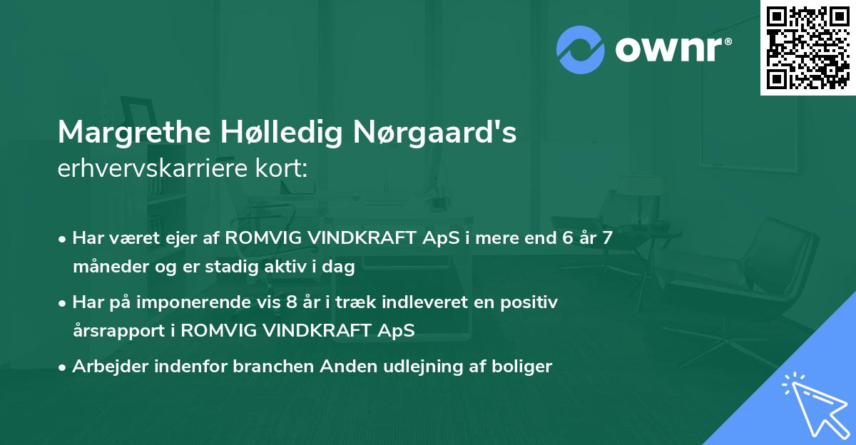 Margrethe Hølledig Nørgaard's erhvervskarriere kort