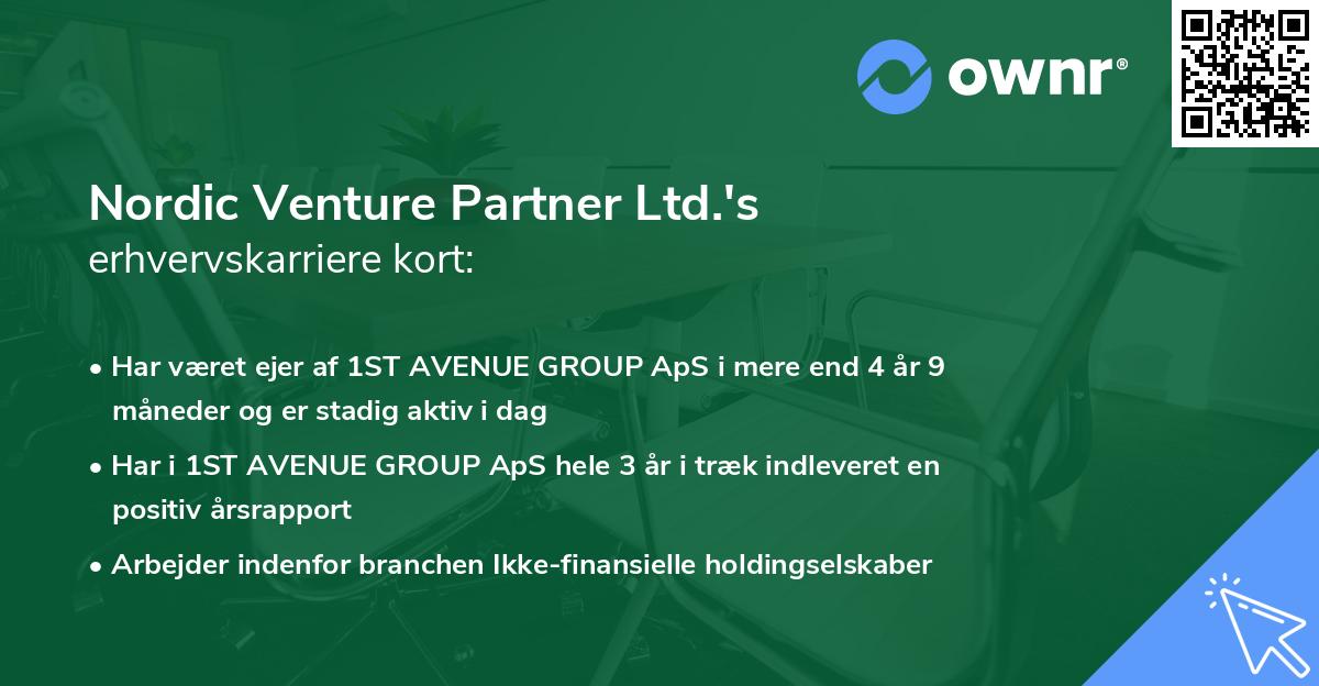Nordic Venture Partner Ltd.'s erhvervskarriere kort