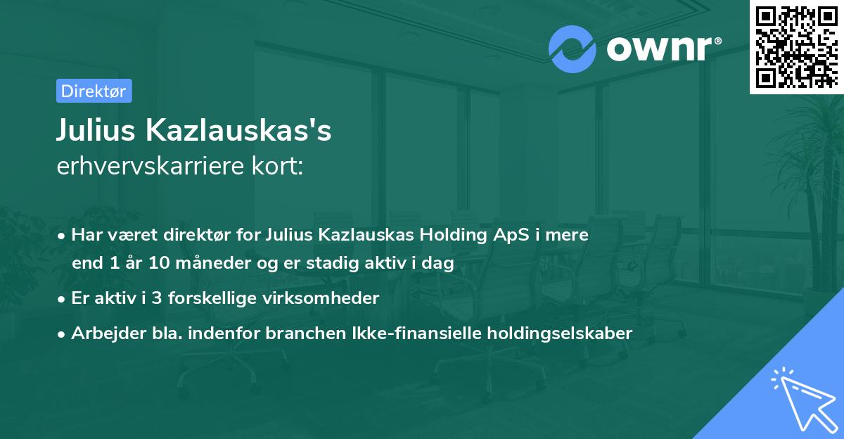 Julius Kazlauskas's erhvervskarriere kort