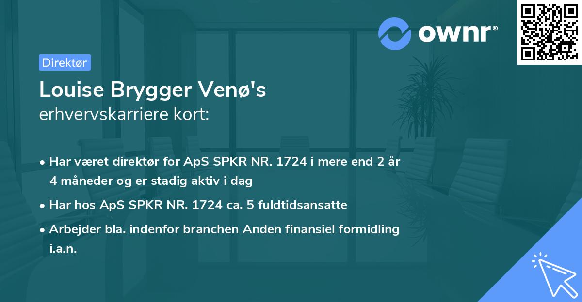 Louise Brygger Venø's erhvervskarriere kort