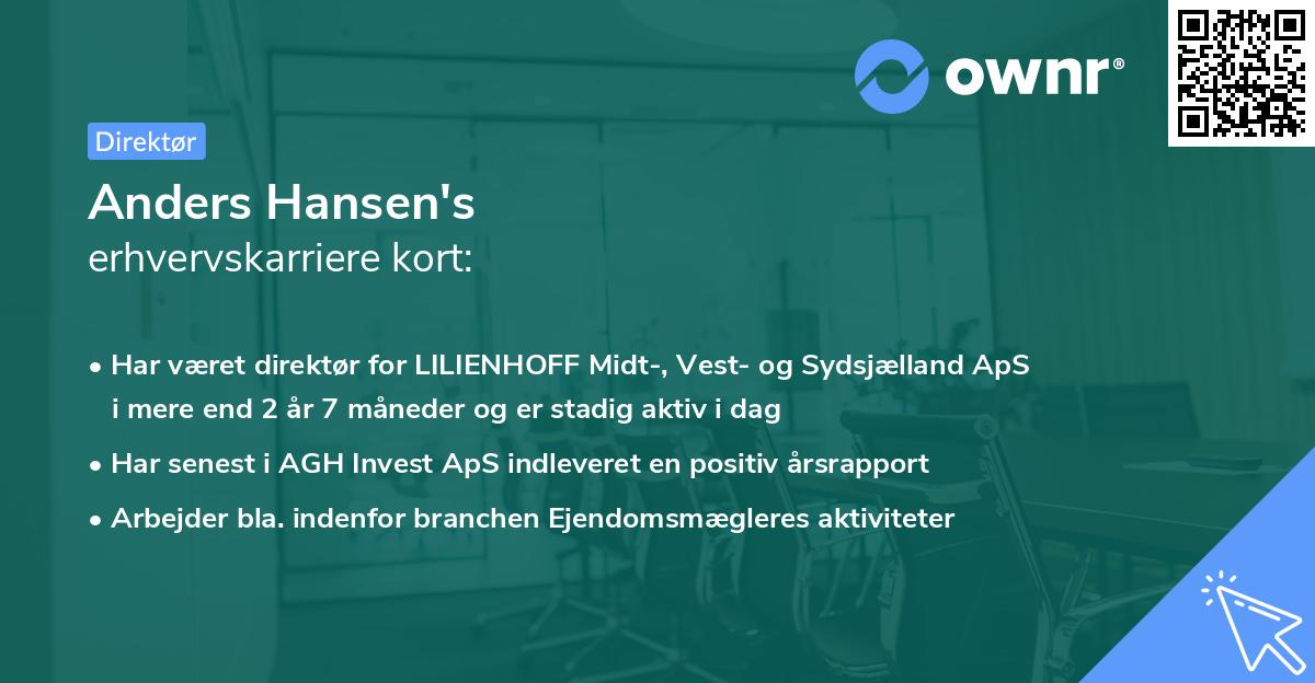 Anders Hansen's erhvervskarriere kort