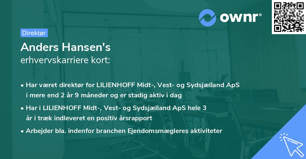 Anders Hansen's erhvervskarriere kort