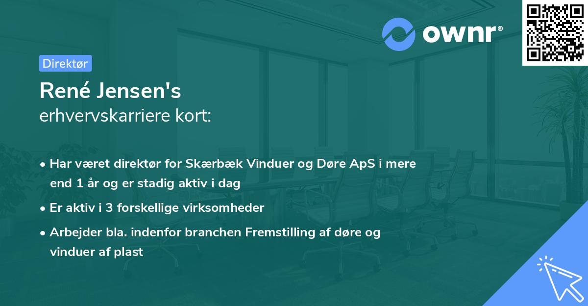 René Jensen's erhvervskarriere kort