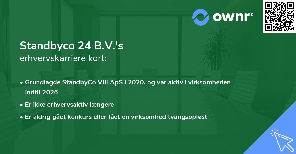 Standbyco 24 B.V.'s erhvervskarriere kort