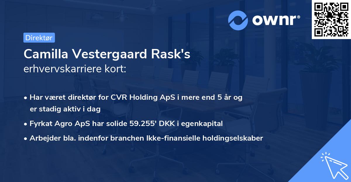 Camilla Vestergaard Rask's erhvervskarriere kort
