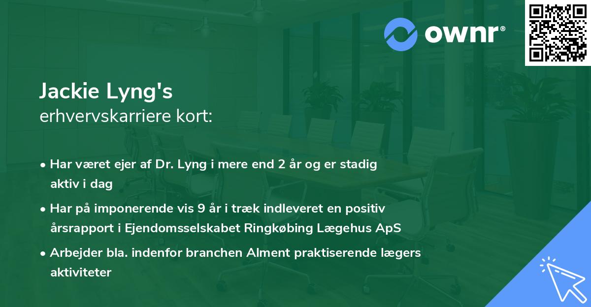 Jackie Lyng's erhvervskarriere kort