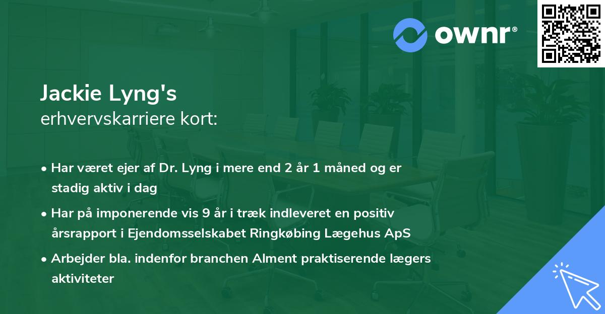 Jackie Lyng's erhvervskarriere kort