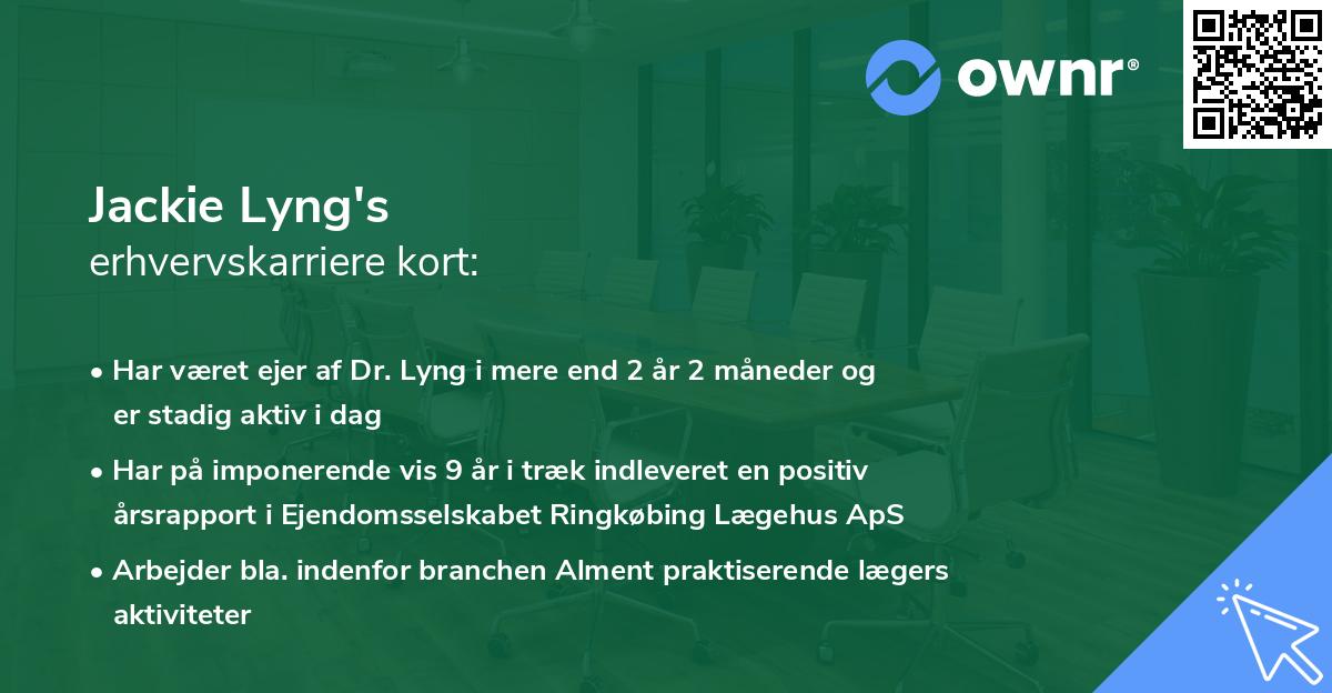 Jackie Lyng's erhvervskarriere kort