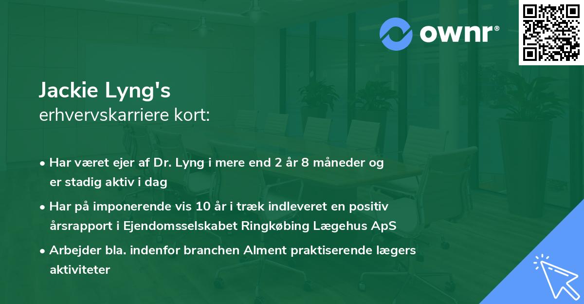 Jackie Lyng's erhvervskarriere kort