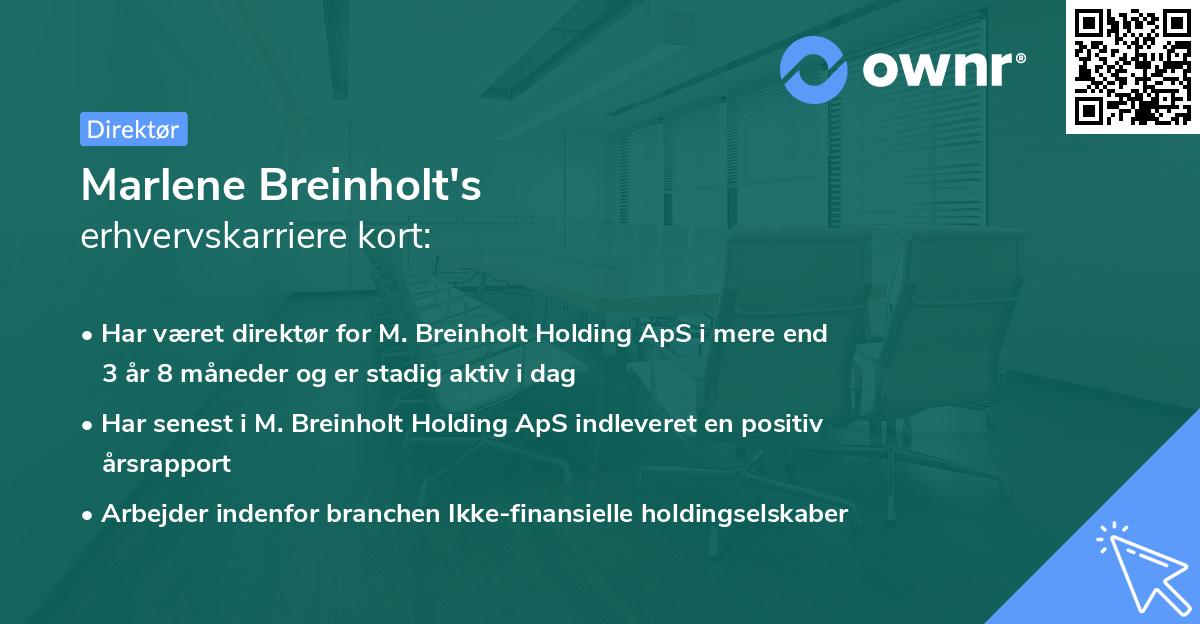 Marlene Breinholt's erhvervskarriere kort