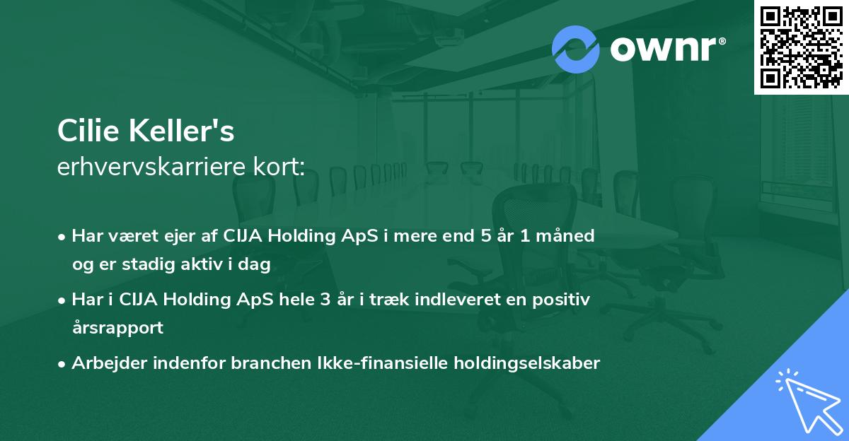 Cilie Keller's erhvervskarriere kort