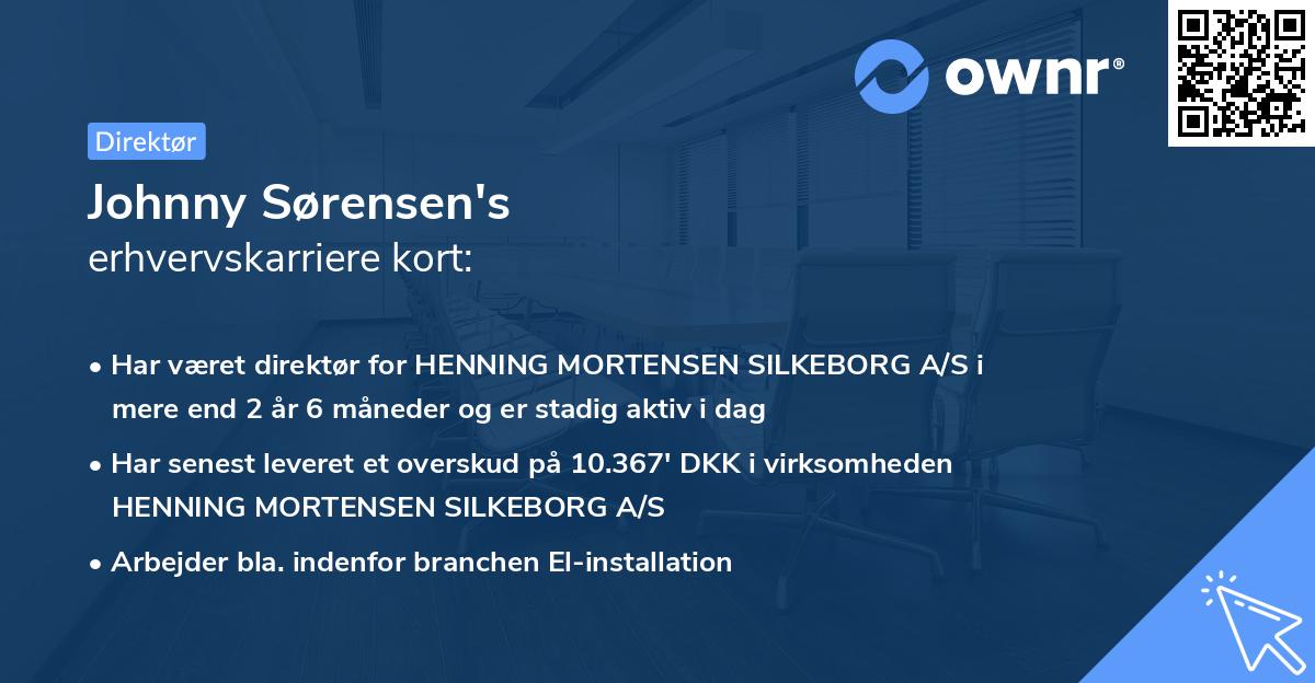 Johnny Sørensen's erhvervskarriere kort