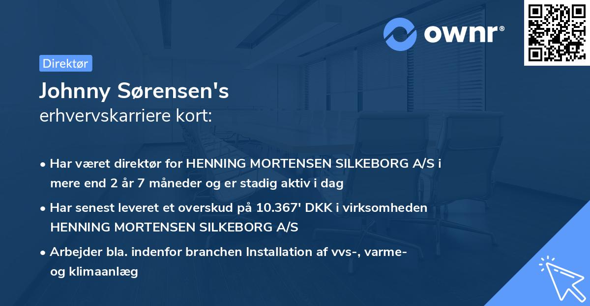 Johnny Sørensen's erhvervskarriere kort