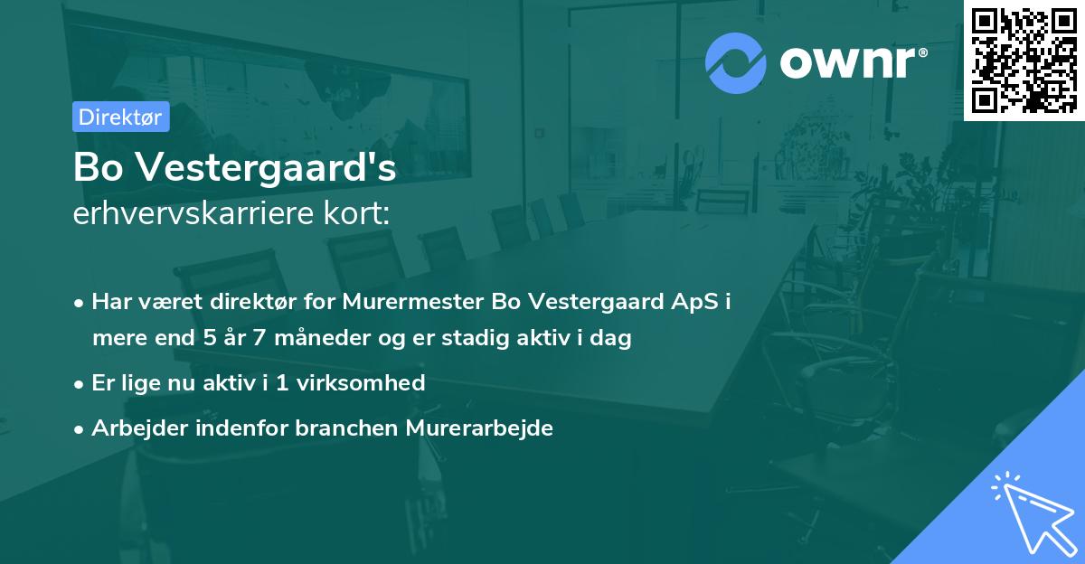 Bo Vestergaard's erhvervskarriere kort