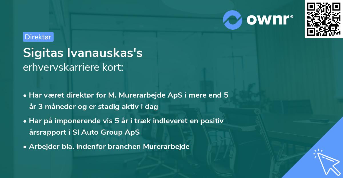 Sigitas Ivanauskas's erhvervskarriere kort