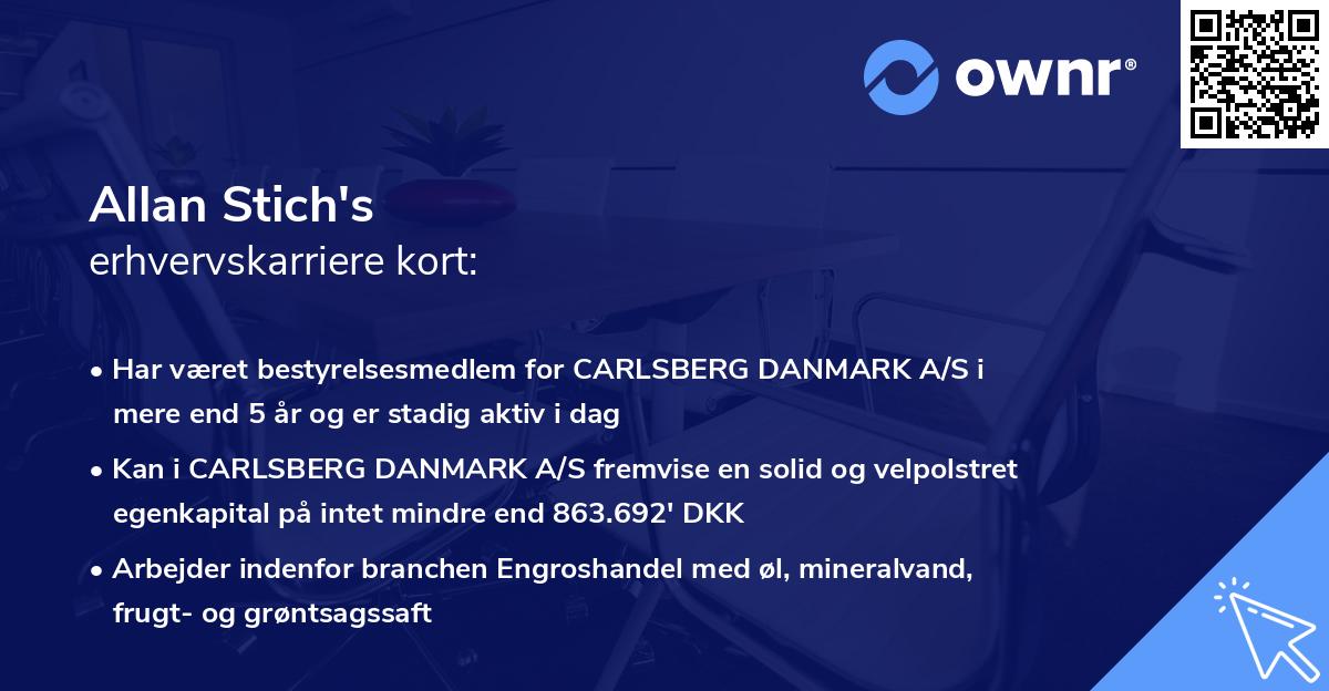 Allan Stich's erhvervskarriere kort