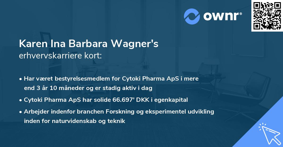 Karen Ina Barbara Wagner's erhvervskarriere kort