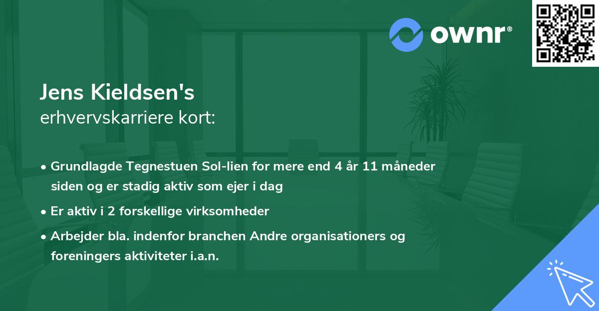 Jens Kieldsen's erhvervskarriere kort