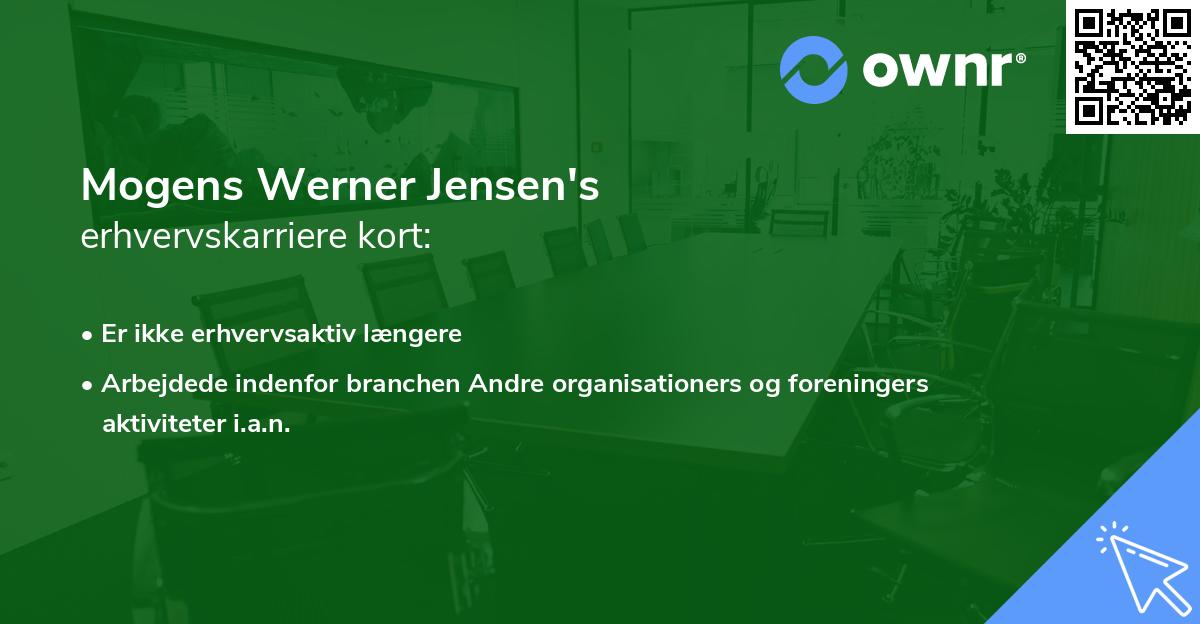 Mogens Werner Jensen's erhvervskarriere kort
