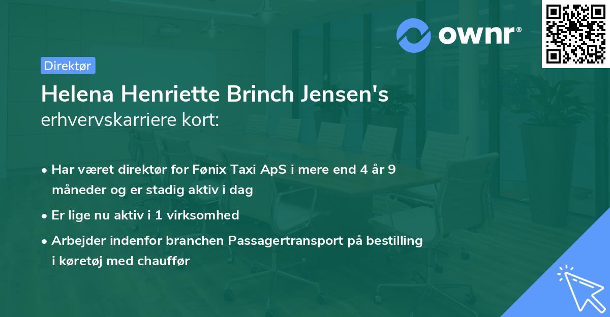 Helena Henriette Brinch Jensen's erhvervskarriere kort