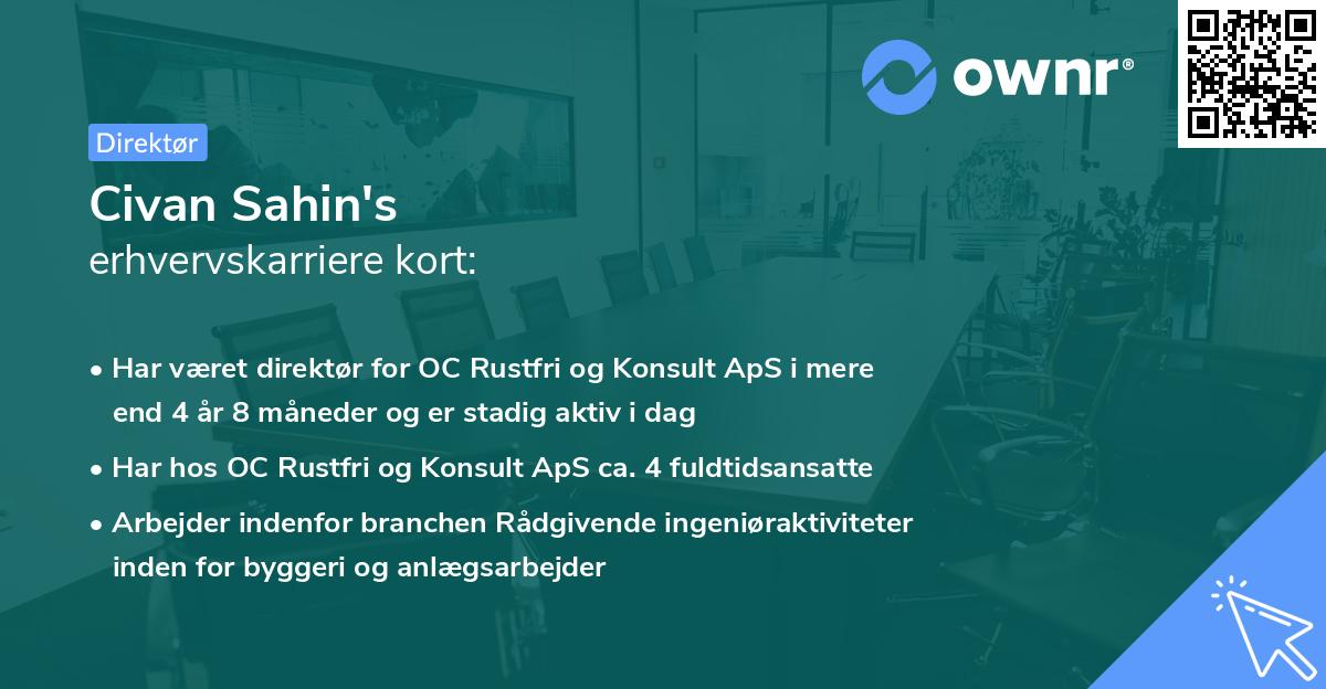 Civan Sahin's erhvervskarriere kort